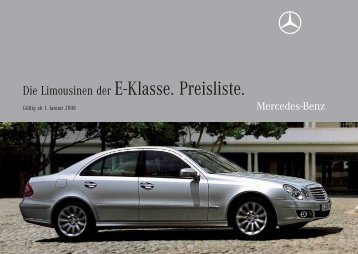 Preisliste Mercedes-Benz E-Klasse Limousine (W211) vom 01.01.2008.