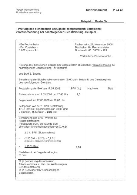 Beispiel zu Muster 3b - Verwaltungsvorschriften im Internet