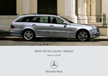 Preisliste Mercedes-Benz E-Klasse T-Modell / Kombi (S211) vom 02.07.2007.