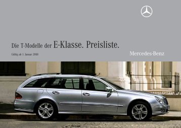 Preisliste Mercedes-Benz E-Klasse T-Modell / Kombi (S211) vom 01.01.2008.