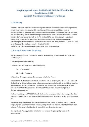 Vergütungsbericht für die TARGOBANK AG_2011_final_30.06.2012