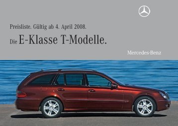 Preisliste Mercedes-Benz E-Klasse T-Modell / Kombi (S211) vom 04.04.2008.