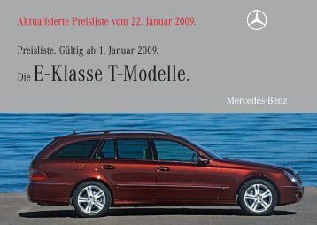 Preisliste Mercedes-Benz E-Klasse T-Modell / Kombi (S211) vom 22.01.2009.