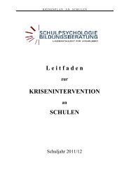 L eitfaden KRISENINTERVENTION SCHULEN - Landesschulrat für ...