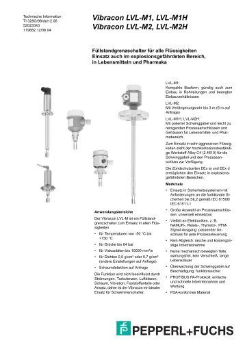 Vibracon LVL-M1, LVL-M1H Vibracon LVL-M2 ... - Pepperl+Fuchs