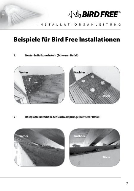 INSTALLATIONSANLEITUNG - Bird Free