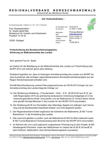 Anmeldung Regionalverband - Regionalverband Nordschwarzwald