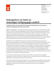 Stellungnahme von Adobe zur einstweiligen Verfügung gegen ...