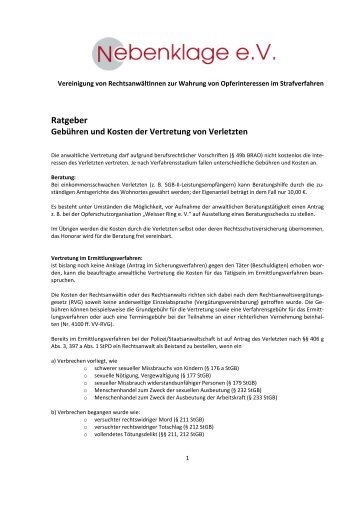 Gebühren und Kosten - Nebenklage e.V.