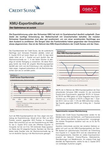 Broschüre KMU-Exportindikator 2. Quartal 2012