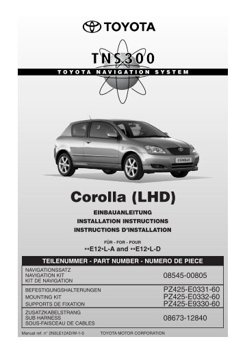 AZ2204 Corolla TNS300 LHD - Toyota-tech.eu