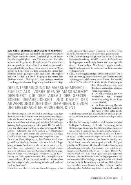 „Systemkompetenz“ in der Forensischen Psychiatrie - Lehranstalt für ...