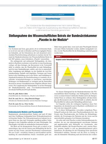 Placebo in der Medizin“ (Kurzfassung) [PDF] - Bundesärztekammer