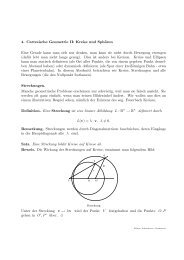 4. Cartesische Geometrie II: Kreise und Sphären Eine Gerade kann ...