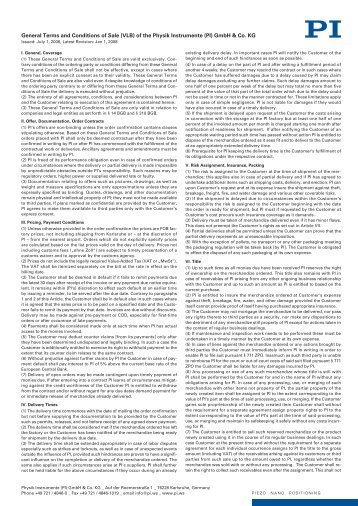 General Terms and Conditions of Sale (VLB) of the Physik ...