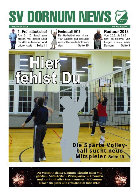 Die Sparte Volley- ball sucht neue Mitspieler Seite 19