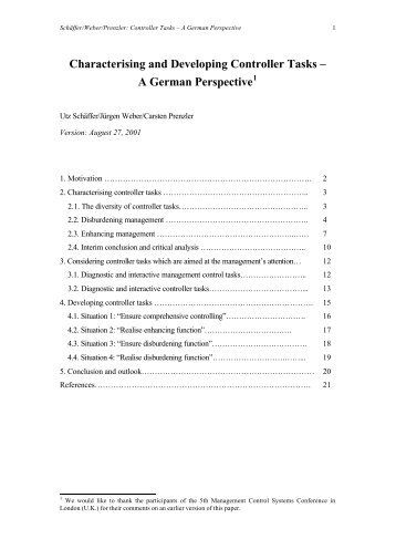 Characterising and Developing Controller Tasks – A German ...