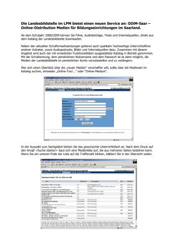 Die Landesbildstelle im  LPM bietet einen neuen Service an: ODiM ...