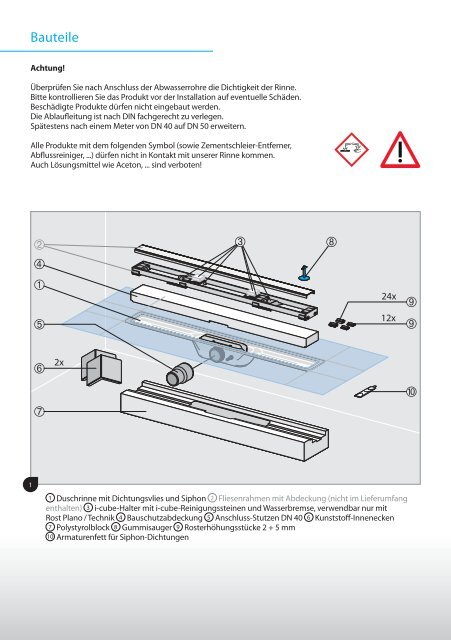 Installationsanleitung Duschrinne - bei I-DRAIN!