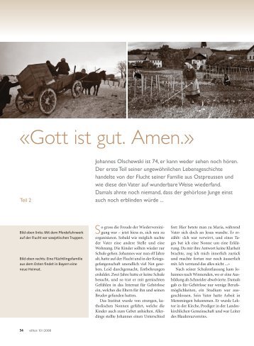 «Gott ist gut. Amen.» - Ethos