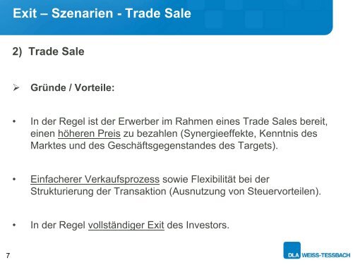 Exit – Szenarien - Trade Sale