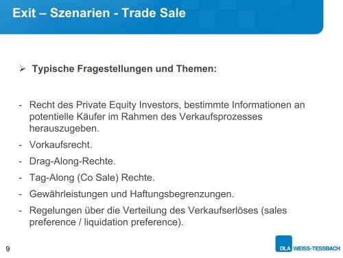 Exit – Szenarien - Trade Sale