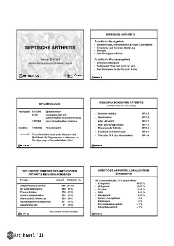 SEPTISCHE ARTHRITIS handout