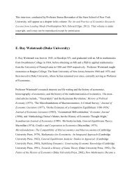 E. Roy Weintraub (Duke University) - Duke University | Economics