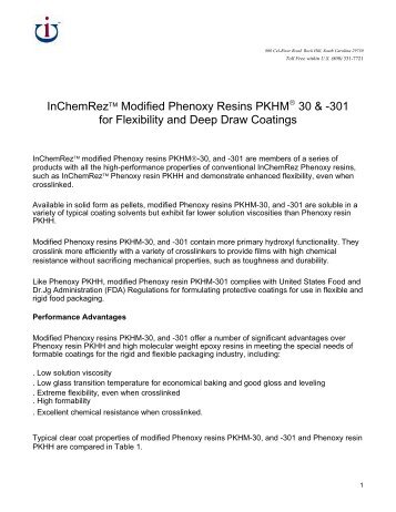 301 for Flexibility and Deep Draw Coatings - Phenoxy Resins ...
