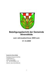Beteiligungsbericht der Gemeinde Ahrensfelde