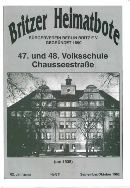 47. und 48. Volksschule Chausseestraße - Britzer Bürgerverein