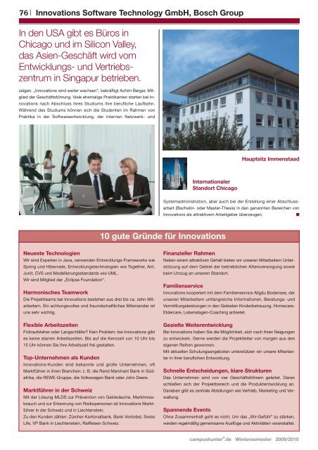 Ausgabe Stuttgart - Wintersemester 2009 - campushunter.de