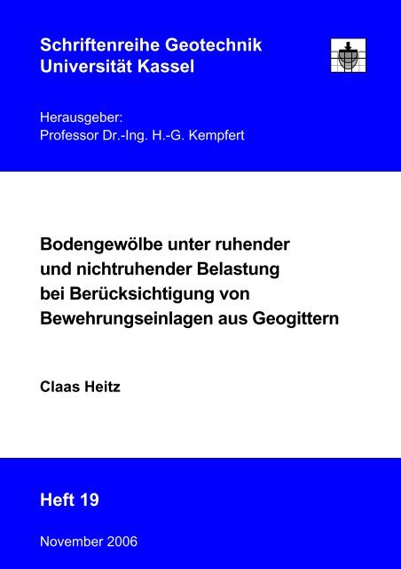 Bodengewölbe unter ruhender und nichtruhender Belastung bei ...