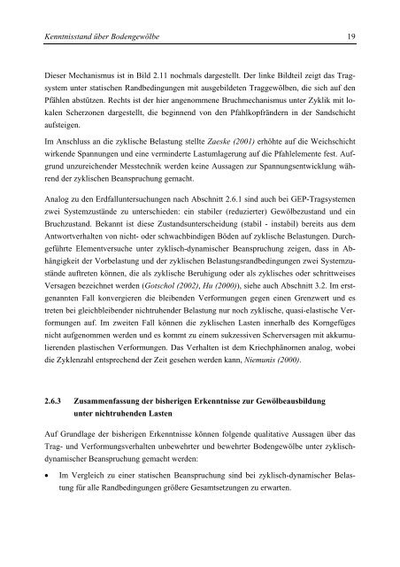 Bodengewölbe unter ruhender und nichtruhender Belastung bei ...