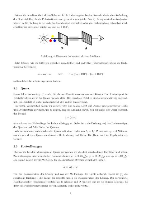 Versuch 14/1: Polarisationsapparat