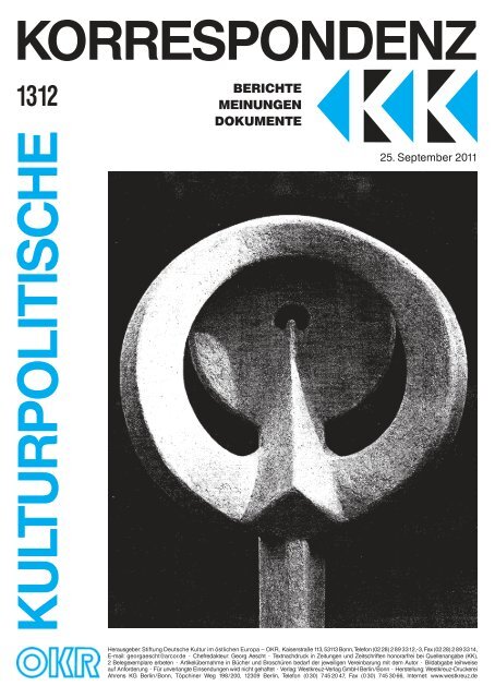 Ausgabe 1312 als PDF zum Download - Kulturportal West Ost