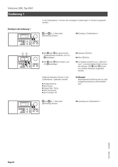 Inhaltsverzeichnis Vitotronic 200 KW1