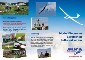 Modellfliegen im Bergischen Luftsportverein - Bergischer ...