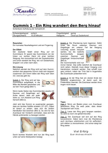 Gummis 1 - Ein Ring wandert den Berg hinauf - Andreas Knecht