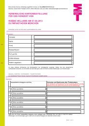 Kartenbestell-Formular - München Ticket