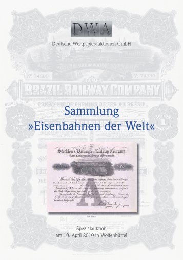 Sammlung »Eisenbahnen der Welt - Deutschewertpapierauktionen.de