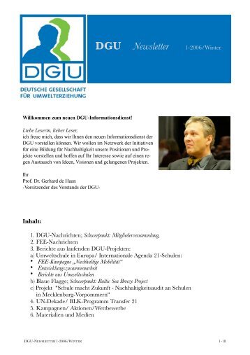 DGU News 1-06 - Deutsche Gesellschaft für Umwelterziehung