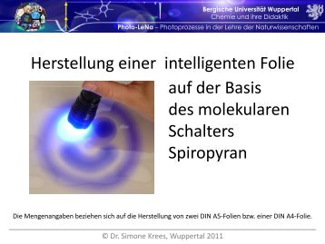 Herstellung einer intelligenten Folie auf Basis molekularer Schalter