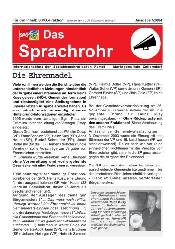 Ausgabe 1/04 - der SPÖ Zellerndorf