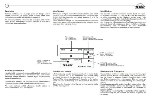 Tramec-käyttöohje - VEM motors Finland Oy