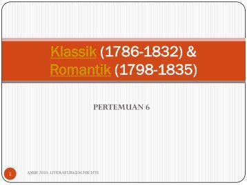 Klassik (1786-1832) & Romantik (1798-1835) - File UPI