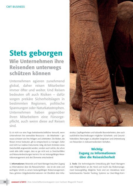 CWT Connect Ausgabe 02-2013 - Carlson Wagonlit Travel