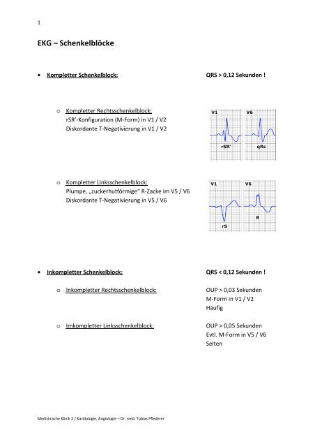 EKG – Schenkelblöcke - Medizin 2