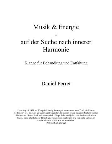 Musik & Energie - Art Synthesis Marie Perret Music & Energy Daniel ...