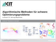 Algorithmische Methoden für schwere Optimierungsprobleme ... - KIT